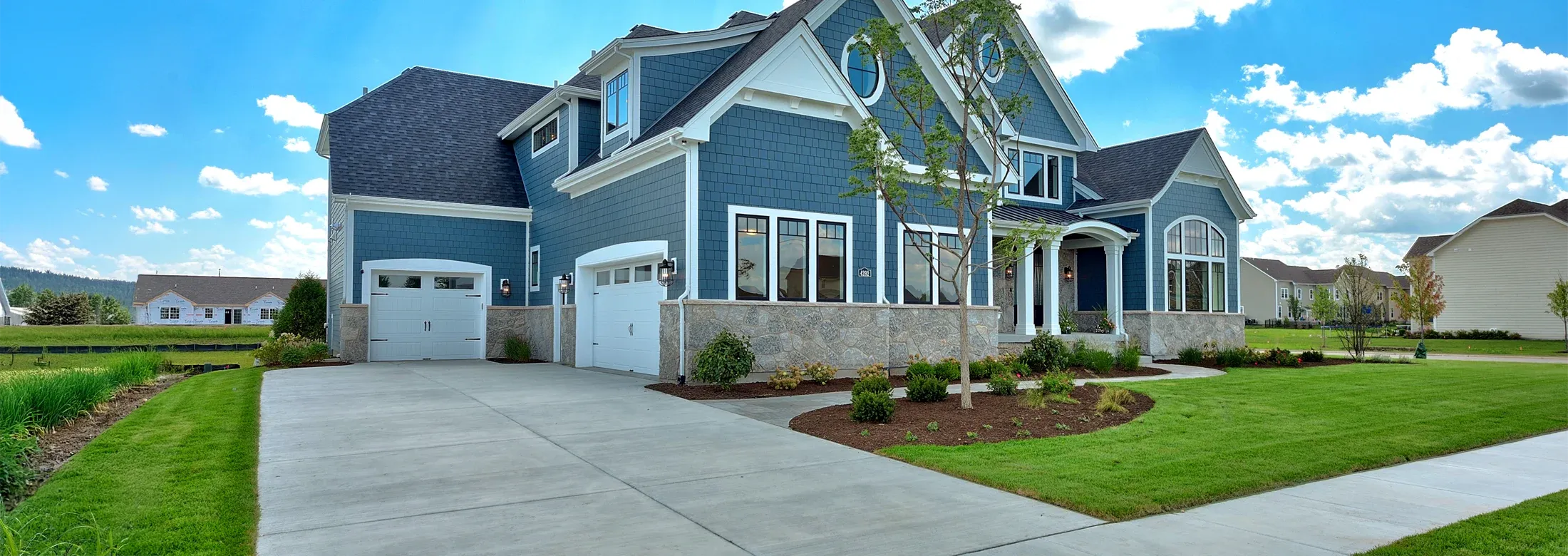 house with nice front lawn